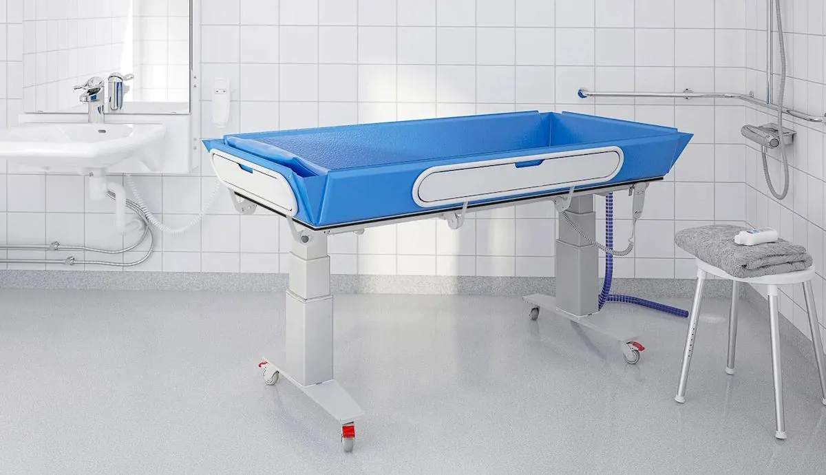Granberg 346 mobile electrically height adjustable shower trolley