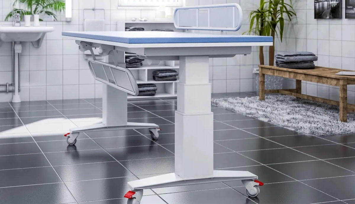 Granberg 345 mobile electrically height adjustable nursing bench