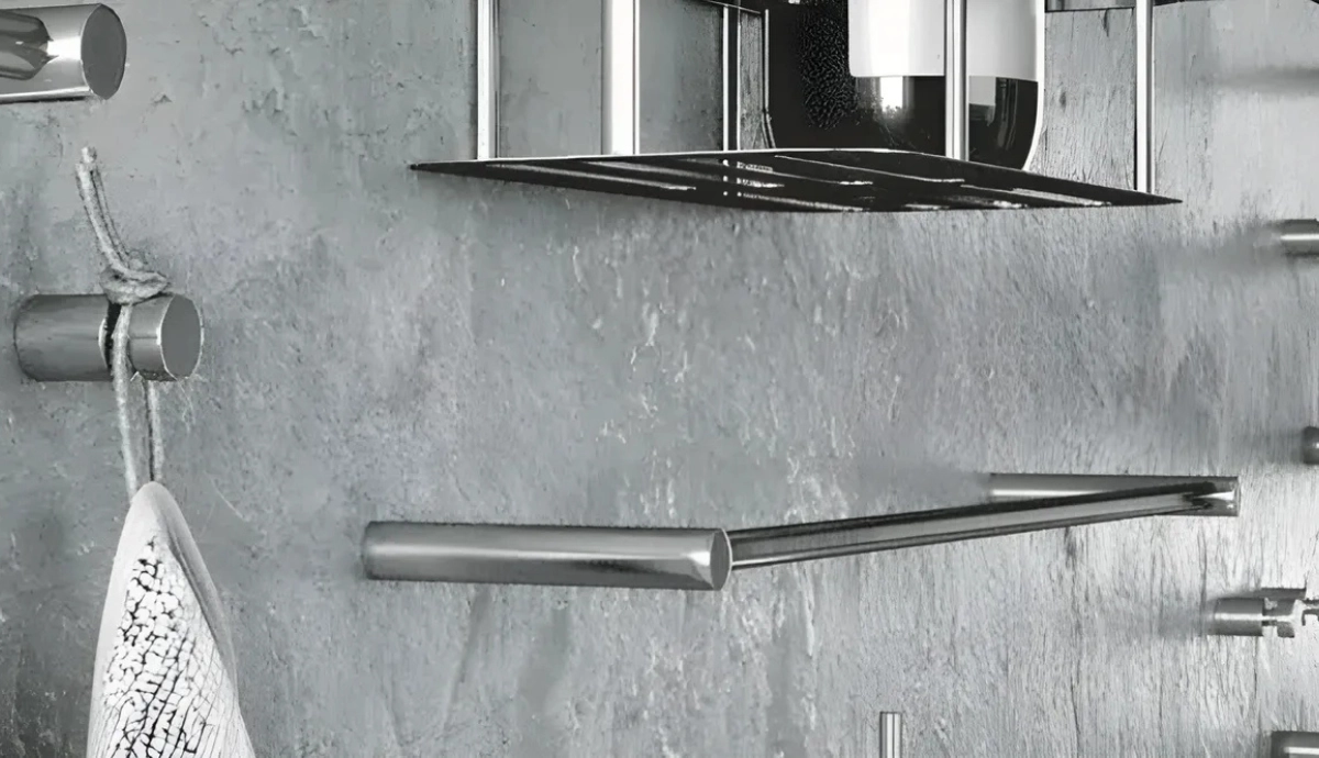 Stainless steel towel rails robe hooks and bathroom accessories