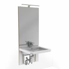 Granberg Basicline 401-10-05 Manual Height Adjustable Washbasin Bracket with Mirror, LED Light, Basin and Waste Kit - Optional Tap & Flexible Feeds