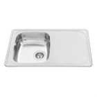 Granberg ES15 Inset or Under-mount Shallow Bowl Kitchen Sink with Drying Area - 766 x 496 x 120mm - Right hand drainer