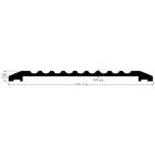 AWS Grooved High Flat AL Door Threshold, for Floorsprings 177.8 W x 12.7mm H - (Cross section)