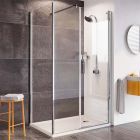Roman Innov8 Pivot Door, In-line Panel Corner Shower Encl. 1000x 800 or 900mm