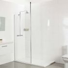 Roman Select 8mm Glass CRN Wet Room Panel 400-1400mm (Shown with Chrome 2700mm High - Floor to Ceiling Round Brace Kit)