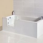 Renaissance Lenis 1700x750mm Walk-in Easy Access Bath, White Vinyl Wrapped MDF Front Panel, Left Handed - Optional Accessories