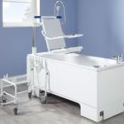 Renaissance Excel 600 Height Adjustable Bath with Powered Swing Detachable Transporter Seat (Right Hand version shown)