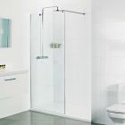 Roman Select 10mm Glass Corner Wet Room Panel - 400 to 1400mm (Shown with recommended Brace kit)