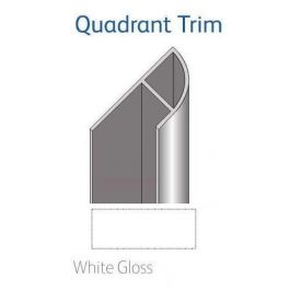 Showerwall Quadrant End Trim - 2450mm Length - White Gloss Finish