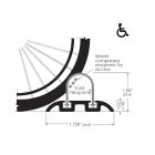 44mm Wide x 25mm High Wheelchair Accessible Wet Room & Shower Threshold (Cross Section)