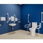AKW Peninsular Close-Coupled Doc M Pack 9, TMV3 Tap - Choice of White or Blue uPVC Fluted Rails (White Shown)