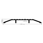 AWS Grooved High Flat Alu Door Threshold, Light Duty - 127 W x 12.7mm H