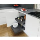 Vauth-Sagel VS SUB Basket, Pull-out Planero Lava Grey Storage Tray, 400-600mm CAB - For Hinged Door Cabinets