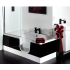 Renaissance Talis 1700x800mm Walk-in Easy Access Bath, High Gloss Black MDF Panels, Right Handed - Optional Accessories