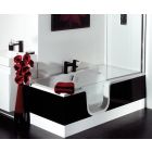 Renaissance Talis 1700x800mm Walk-in Easy Access Bath, High Gloss Black MDF Panels, Left-handed - Optional Accessories