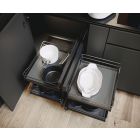 Vauth-Sagel VS COR Flex - Pull Out Corner Unit, Premea Lava Grey Solid Base & Wire Baskets, for 900-1000 mm CAB - Unhanded