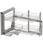Vauth-Sagel VS COR Fold - Swing Out Corner Storage, Classic Silver Linear Wire Baskets - Left