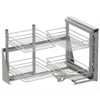 Vauth-Sagel VS COR Fold - Swing Out Corner Storage, Classic Silver Linear Wire Baskets - Right