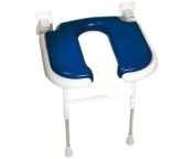 AKW 4000 Series Standard Horseshoe Fold-Up Shower Seat - Blue Padded