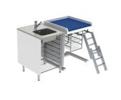 Granberg Height Adjustable Changing Table 333 - Combination 1, Washing Bench Left