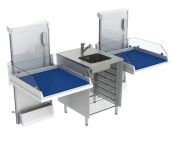Granberg Height Adjustable Changing Table 334 - Combination 2, Washing Bench Center, Border 20 cm