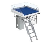 Granberg Changing Table 335, Height ADJ, Border Height 200mm - Ladder Left, Mattress & Wire Baskets - 800x800mm