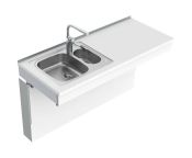 Granberg Wall Mounted Manual Sink Module 6380-ES20 - Left, Choice of Widths 790-1590mm