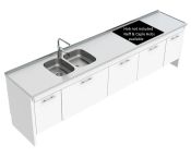 Granberg Sidelift 6400 Combi Kitchen Module 6400-ESHS4 SS, w/ CABS under Entire Lift - White, RAL 9003