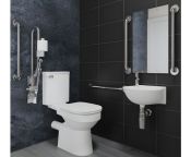 AKW Contemporary Close-Coupled Doc M Pack 7 - Stainless Steel Rails