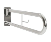 AWS 760mm SS Friction DBL Arm Hinged Support Rail, Toilet Roll Holder - MPF