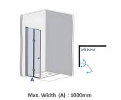 AWS Liberation LH Full Height Bi-fold Door - Custom Size (A) Min. 700, Max. 1000mm