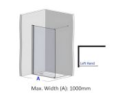 AWS Liberation - LH Full Height Fixed Panel - Custom Size (A) Min. 200, Max. 1000mm