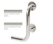 AWS Regent RH Grab Rail w/ Toilet Roll Holder 300 x 170 x 35 mm Dia. - Choice of Finish