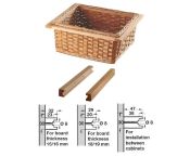 Hafele Natural Wicker Basket Drawer for 400mm Width Cabinets - Beech Runner Options