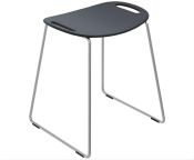 HEWI Shower Stool w/ Chrome Legs & Deep Black Seat