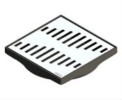 Purus Tile Adapter, Stainless Steel Twist Design Grate - 130x130mm