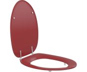 Pressalit Toilet Seat Dania, with Cover, Extra Strong Crossbar Hinge (D92) - Red