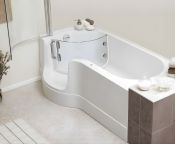 Renaissance Valens 1700x750 / 945mm P-shaped, LH Walk-in Easy Access Bath - OPT Accessories