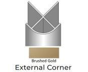 Showerwall External Corner Trim - 2450mm Length - Brushed Gold Finish