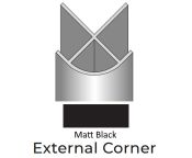Showerwall External Corner Trim - 2450mm Length - Matt Black Finish