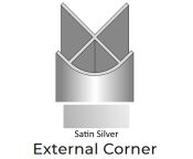 Showerwall External Corner Trim - 2450mm Length - Satin Silver Finish