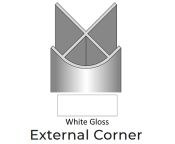 Showerwall External Corner Trim - 2450mm Length - White Gloss Finish