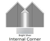 Showerwall Internal Corner Trim - 2450mm Length - Bright Silver Finish