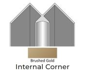 Showerwall Internal Corner Trim - 2450mm Length - Brushed Gold Finish