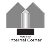 Showerwall Internal Corner Trim - 2450mm Length - Matt Black Finish
