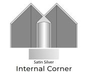 Showerwall Internal Corner Trim - 2450mm Length - Satin Silver Finish