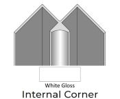 Showerwall Internal Corner Trim - 2450mm Length - White Gloss Finish