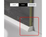 Showerwall Sureseal Trim End Caps x2 with Profiler - White, Satin Silver or Black