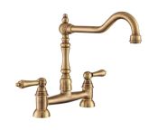 Rangemaster Waverley Bridge Dual Lever Tap - Antique Brass