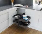 Vauth-Sagel VS COR Flex - Pull Out Corner Unit, Planero Lava Grey Baskets, for 900-1000 mm CAB - Unhanded