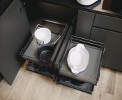 Vauth-Sagel VS COR Flex - Pull Out Corner Unit, Premea Lava Grey Solid Base & Wire Baskets, for 900-1000 mm CAB - Unhanded